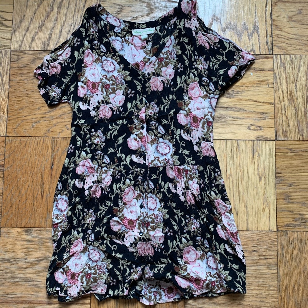 Casual floral button down dress